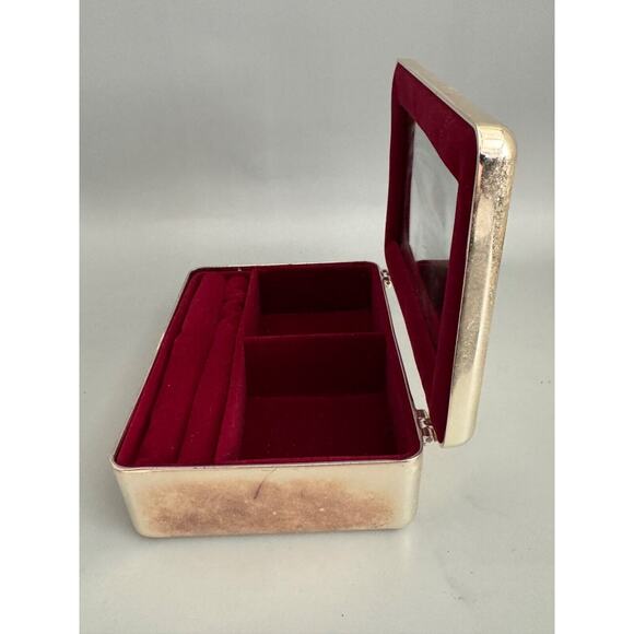 Vintage Silver Plate Heritage Mint Ltd Jewelry Box W/ Crimson Interior Trinkets - Picture 10 of 10
